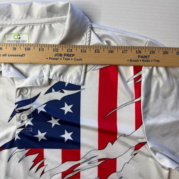 Obnoxious Golf L Polo Shirt Patriotic American Flag Performance OG of Loud Golf - Picture 6 of 10